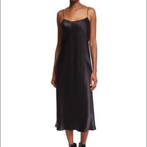 Vince Black Satin Slip Dress, Size XS